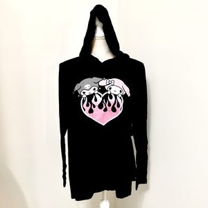 Torrid Kuromi Sanrio Hooded Long Sleeve Tee - 1X - 14/16 - NEW